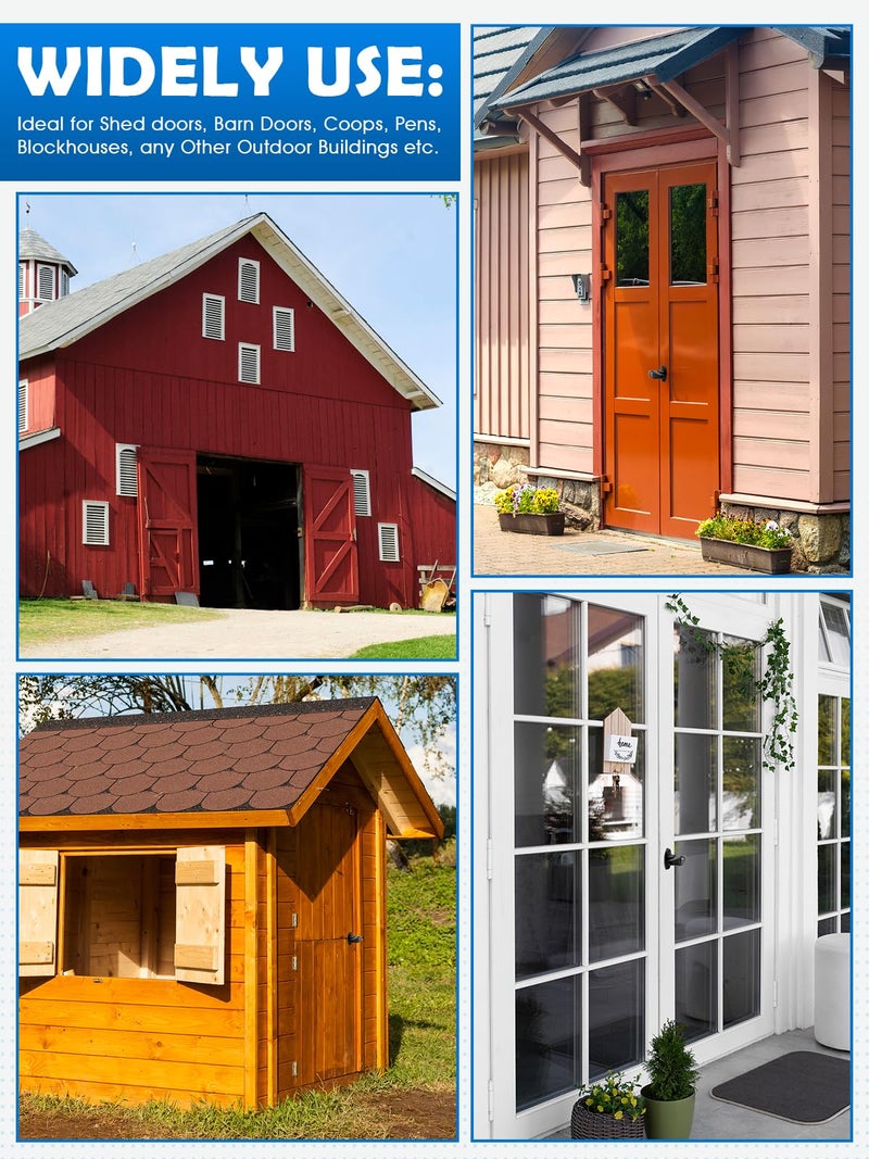 Quality Life Shed Door T-Handle Lock Latch Kit 5-1/2"" Stem 4 Keys, 6in Spring Loaded Gate Pin Bolt Latch, Shed Barn Coop Storage Door T-Lock Set - 1 Lock+2 Latch - Image 5